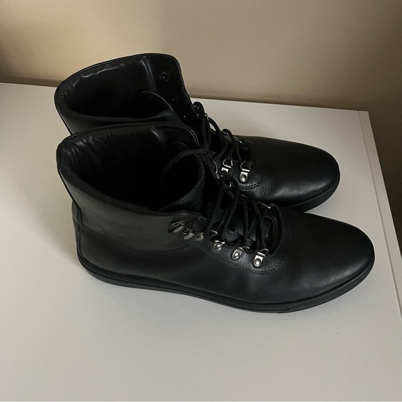 Black leather Helm lace up boots “Cole” with silver hardware, men’s size 12 - Picture 2 of 8